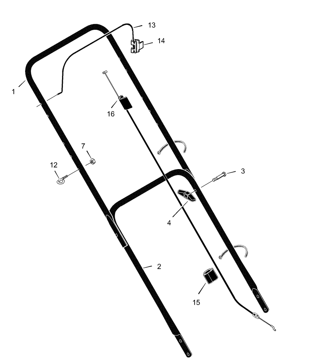 Handle Assembly Diagram and Parts List for 221110X92NA 2003 Briggs and Stratton Lawn Mower